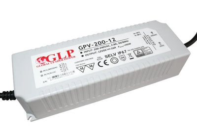 GLP LED-nätdel 12V 192W 16A IP67 vattentät drivrutin för tillförlitliga belysningstillämpningar