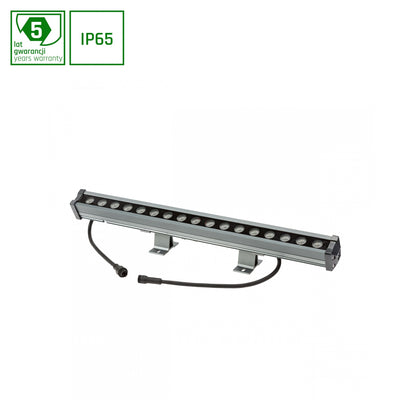 Spectrum LED Wallwasher 18W 3000K 1000 lumen IP65 Aluminium Grå 50cm Takmonterad Dimbar