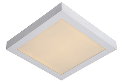 Lucide BRICE LED badrumstaklampa, dimbar 30W 3000K, IP44, Vit, modern fyrkantig design