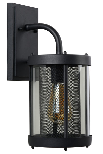 Lucide Makkum vägglampa, 1xE27, IP23 utomhus inomhuslampa, Matt Svart metall, 220-240V, 60W max