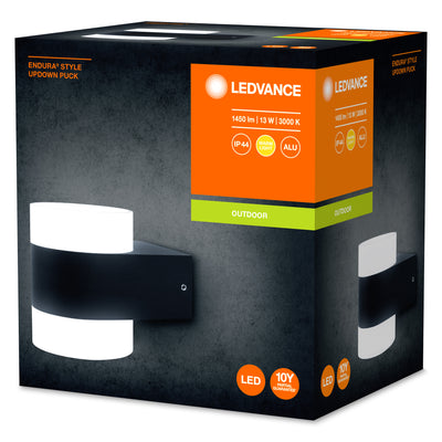 Ledvance ENDURA Style UpDown Puck LED Vägglampa 13W 3000K 980 lumen IP44 Mörkgrå Utomhus