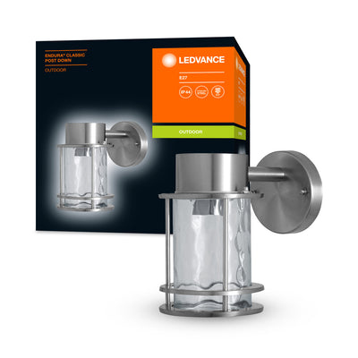 Ledvance ENDURA Classic Post Down E27 utomhus vägglampa Rostfritt stål Glas IP44 220-240V 60W max
