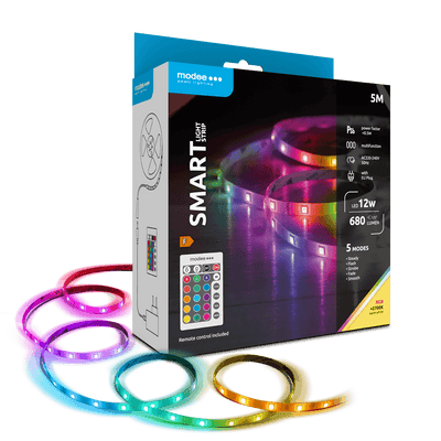 Modee LED Smart Strip 12W IP20 2700K+RGB 680 lumen 5M med fjärrkontroll