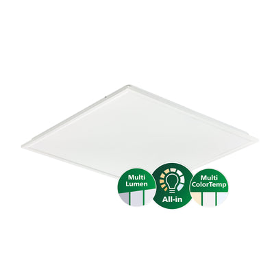 Philips LED-panelarmatur 595x595mm 22W-31W 3000K-4000K 2900-4300 lumen DALI dimbar UGR19 IP20/44 Vit