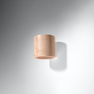 Sollux Lighting ORBIS vägglampa naturträ, LED-kompatibel, IP20, 220-240V, CE RoHS, Matt guld finish