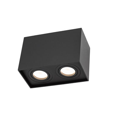 Spectrum CHLOE DUO 2xGU10 Ytmonterad LED Spotlampa, Justerbar Svart Aluminium, IP20 Inomhustakarmatur