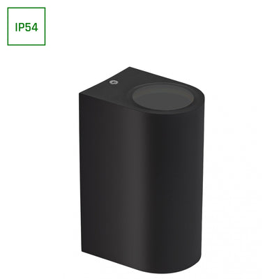 Spectrum LED GU10 Vägglampa Svart, 2x6W, 250V, IP54 Utomhus Inomhus Dubbelriktad 150x73x95mm