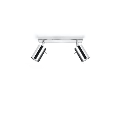 Sollux Lighting LED takspotlight kromring, 2x GU10, IP20, aluminium, CE RoHS