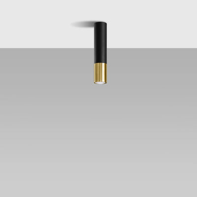 Sollux Lighting LED takspotlight LOOPEZ Svart Guld, 1x GU10, IP20, Aluminium, CE RoHS