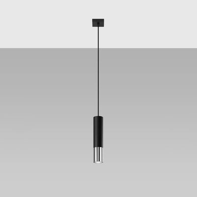 Sollux Lighting LED takpendel Loopez Svart Krom, 1x GU10, IP20, 220-240V, Aluminium