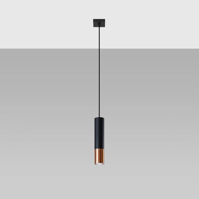 Sollux Lighting LED hänglampa LOOPEZ Svart Koppar, 1xGU10, E27 sockel, IP20, Aluminium, 220-240V