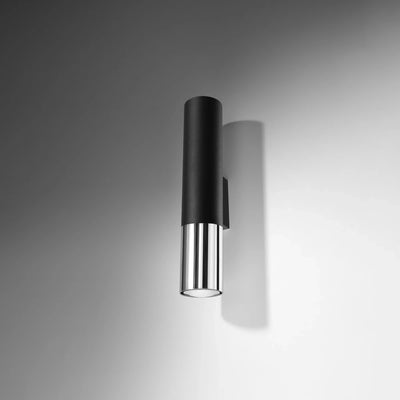 Sollux Lighting LED vägglampa LOOPEZ Svart Krom, GU10 sockel, IP20, 220-240V, Aluminium, CE RoHS