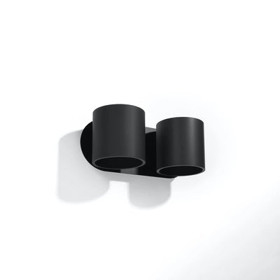 Sollux Lighting ORBIS 2 vägglampa Svart, LED-kompatibel, IP20, Aluminium, 220-240V, max 50W, CE RoHS