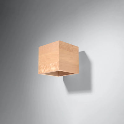 Sollux Lighting QUAD vägglampa naturligt trä, LED-kompatibel, IP20, 220-240V, CE RoHS, Matt guld finish