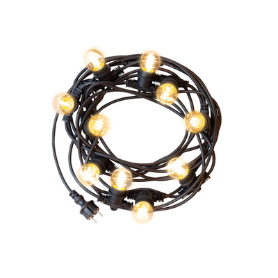 Spectrum LED ljusslinga festoon 5m med 10x E27 socklar, 220-240V, IP20, 3000K, CE RoHS, 5 års garanti