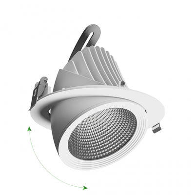 Spectrum LED SILENA 2 infälld downlight 40W 230V 4000K 5000 lumen CRI 80 50° Vit IP20 aluminium