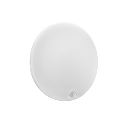 Spectrum NYMPHEA PROXI PIR LED Taklampa 18W 230V 4000K 2200 lumen 120° IP54 Rund Vit Ytmonterad