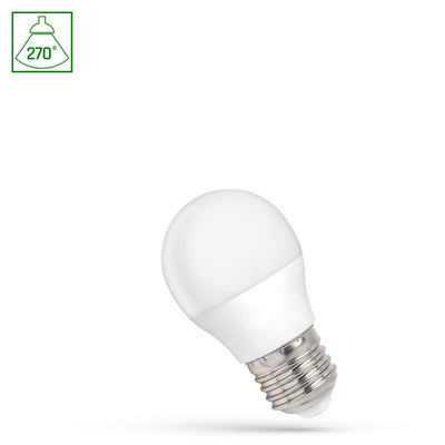 Spectrum G45 LED-lampa E27 1W varmvit 3000K, 90 lumen, 270° strålvinkel för energieffektiv inomhusbelysning