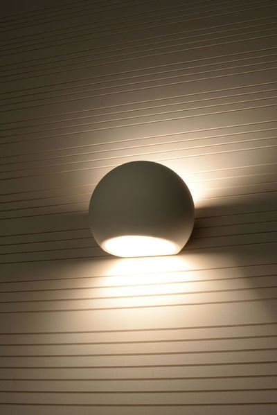 Sollux Lighting keramisk vägglampa glob vit E27-sockel 60W LED-kompatibel