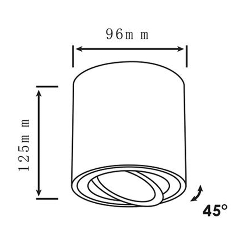 Spectrum LED ceiling spotlight CHLOE GU10, surface-mounted, White aluminum, IP20, tilt adjustable, 250V