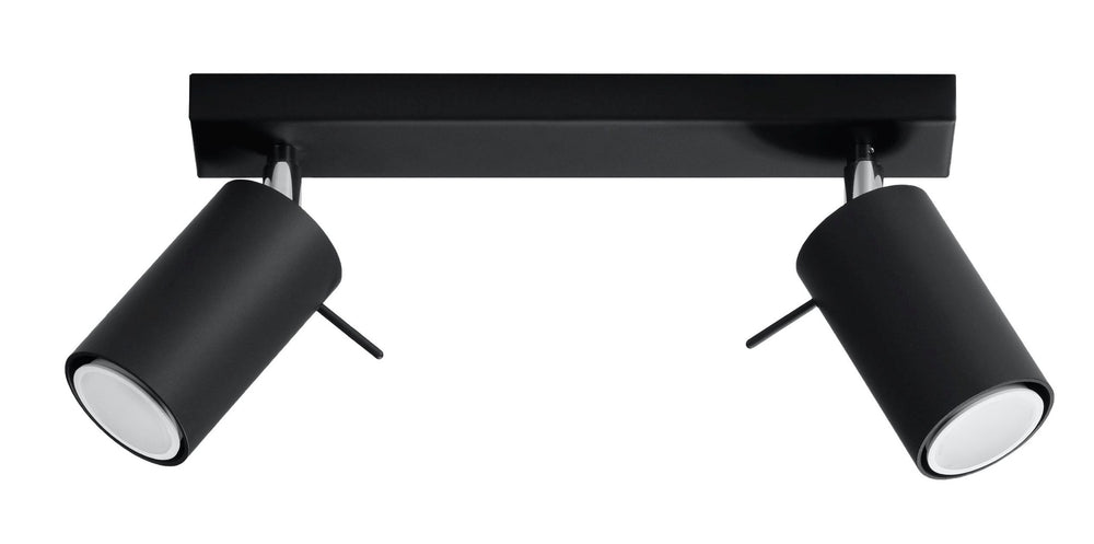 LED ceiling spotlight black ring with 2 x GU10 socket by Sollux Lighting