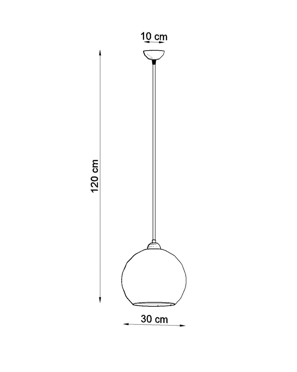 Sollux Lighting blue Ball pendant LED lamp 50W, IP20, 220-240V AC, 4000K, CRI 80, aluminum