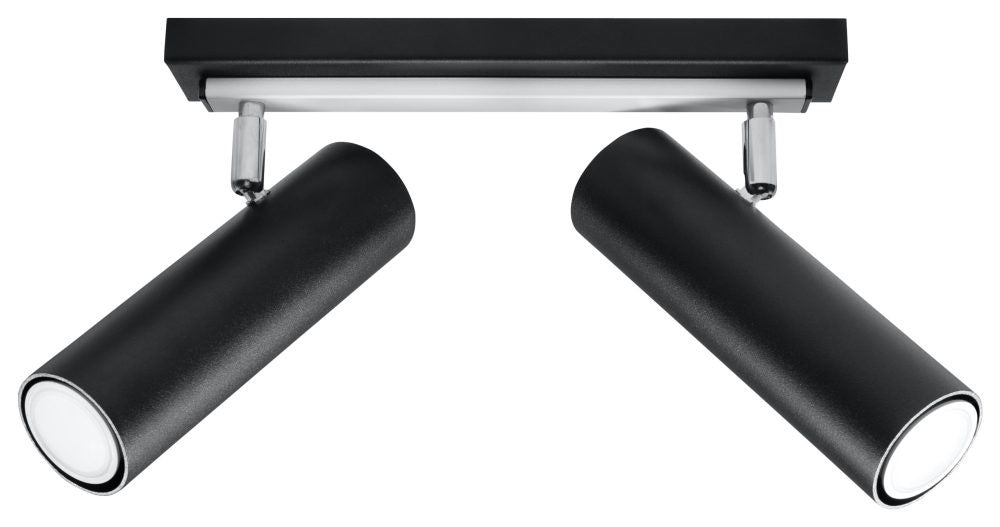Sollux LED ceiling spotlight black silver DIREZIONE with GU10