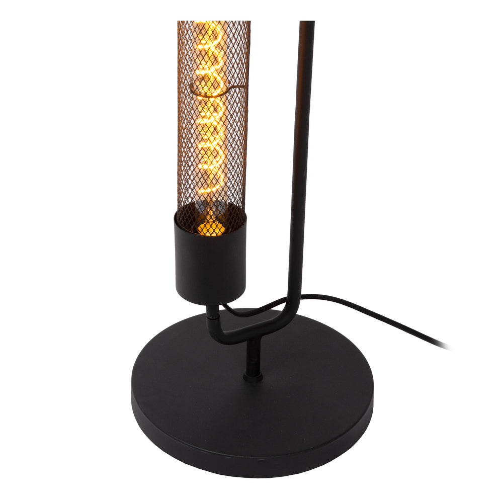 Lucide CALIXT golvlampa, 2xE27 socklar, 220-240V, dimbar, Svart metall, modern design, IP20, 1300mm höjd