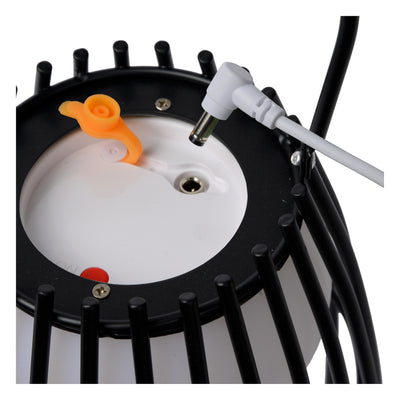 Lucide FJARA rechargeable LED table lamp, dim to warm 2800K-3200K, IP44 outdoor indoor Black Ø17.5cm