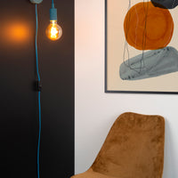 Lucide POLA kids wall light, 1xE27 socket, Blue finish, Modern round design, 220-240V, IP20