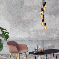 Lucide FIX modern hanging light, 7xE27 sockets, Black round metal design, adjustable height, IP20, 220-240V