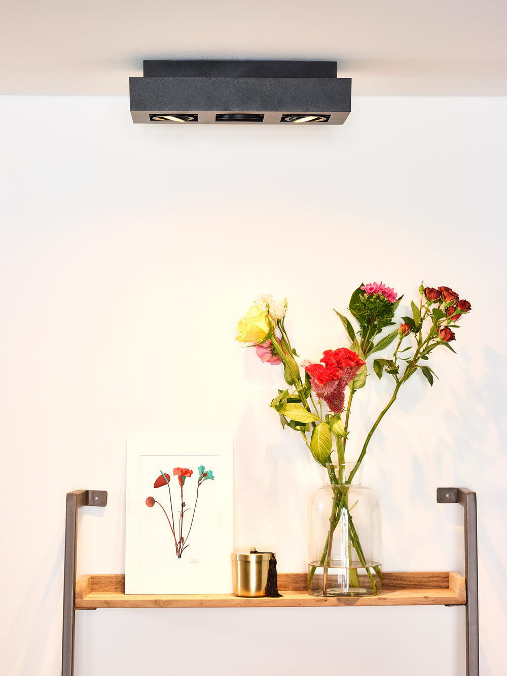 Lucide XIRAX LED takspotlight, 3x5W GU10, dim to warm 2200K-3000K, IP20, Sand Black aluminium