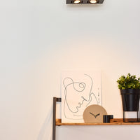 Lucide XIRAX LED takspotlight 4x5W GU10 dim to warm 2200K-3000K Svart aluminium modern fyrkantig IP20