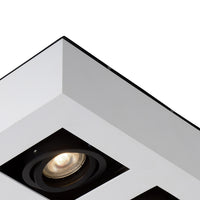Lucide XIRAX LED takspotlight, 4x5W GU10, dim to warm 2200K-3000K, IP20, fyrkantig Vit aluminium