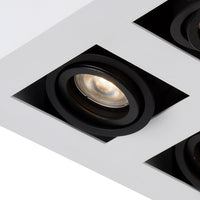 Lucide XIRAX LED takspotlight, 4x5W GU10, dim to warm 2200K-3000K, IP20, fyrkantig Vit aluminium