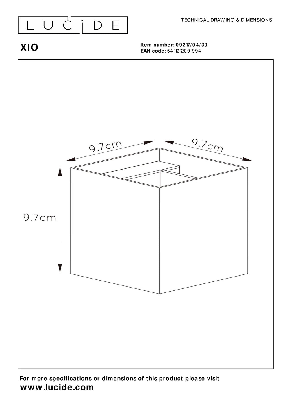 Lucide XIO LED vägglampa dimbar G9 1x4W 2700K justerbar ljusvinkel Svart modern fyrkantig design