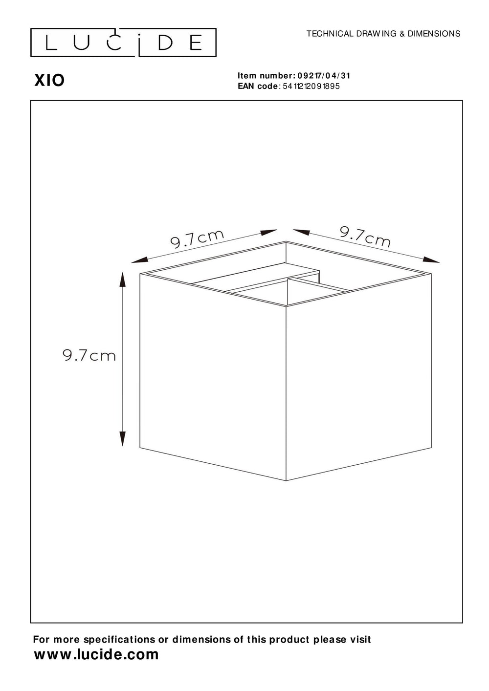 Lucide XIO LED vägglampa, dimbar G9 4W 2700K, justerbar ljusvinkel, fyrkantig aluminium Vit, IP20