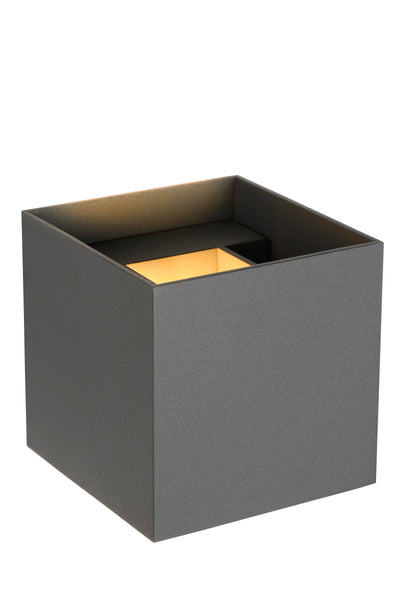 Lucide XIO LED vägglampa, dimbar G9 1x4W 2700K, justerbar strålvinkel, Mörkgrå, modern fyrkantig design