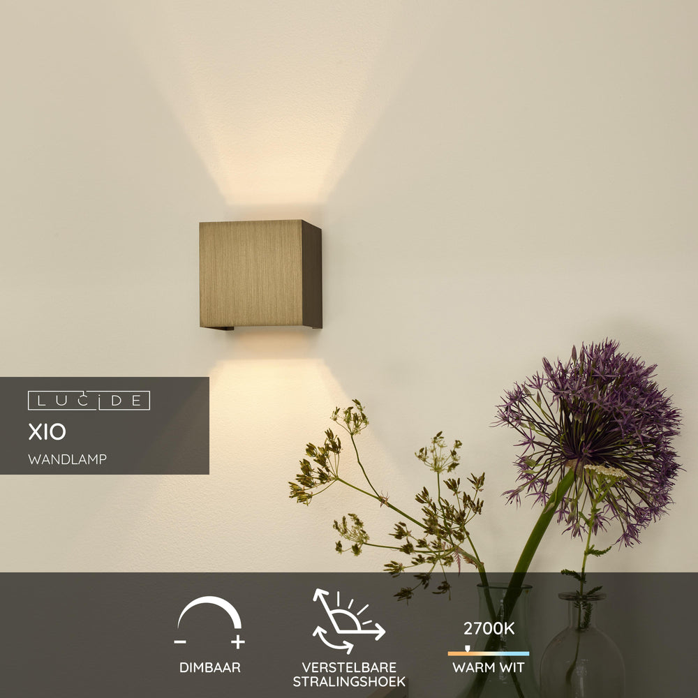 Lucide XIO LED wall light dimmable G9 1x4W 2700K adjustable beam IP20 rust brown aluminium