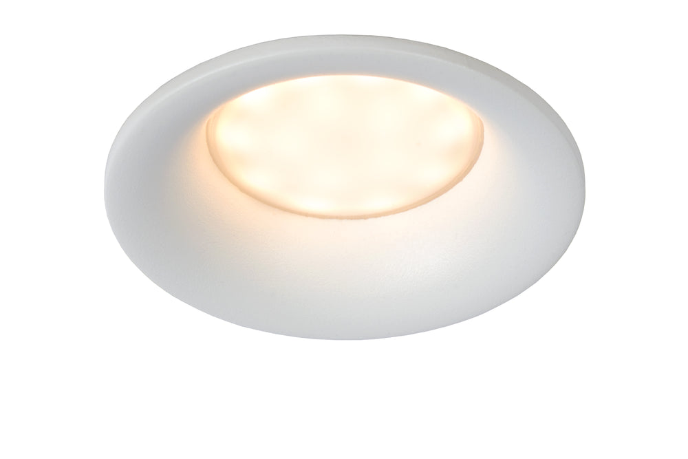Lucide ZIVA LED infälld badrums-spotlight, GU10-sockel, IP44, rund aluminium, Sandvit, Ø84mm