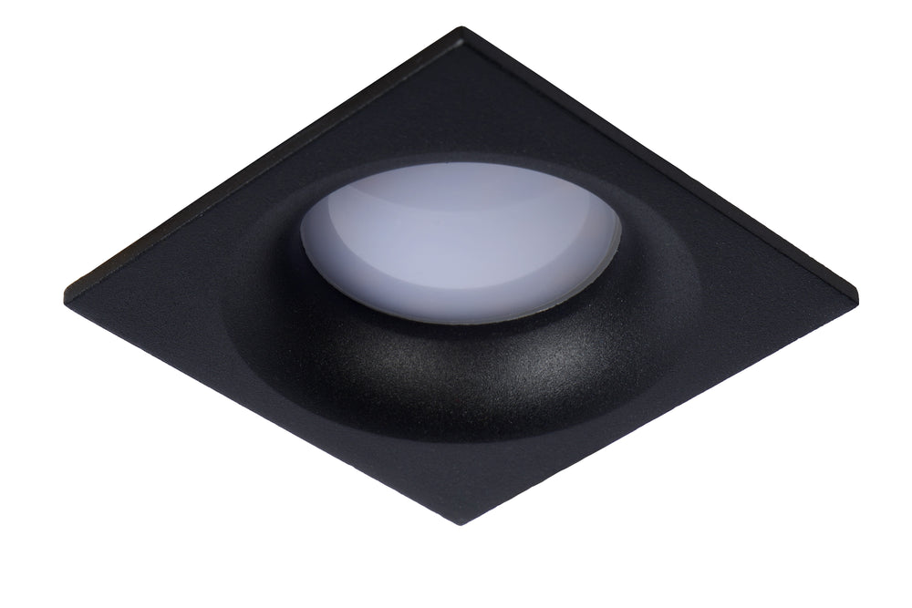 Lucide ZIVA infälld LED-spot Sand Black, 1xGU10, IP44 badrumsbelysning, fyrkantig aluminium 85x85mm