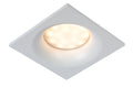 Lucide ZIVA bathroom recessed spotlight, 1xGU10, IP44, White aluminium, square 85x85mm, modern design