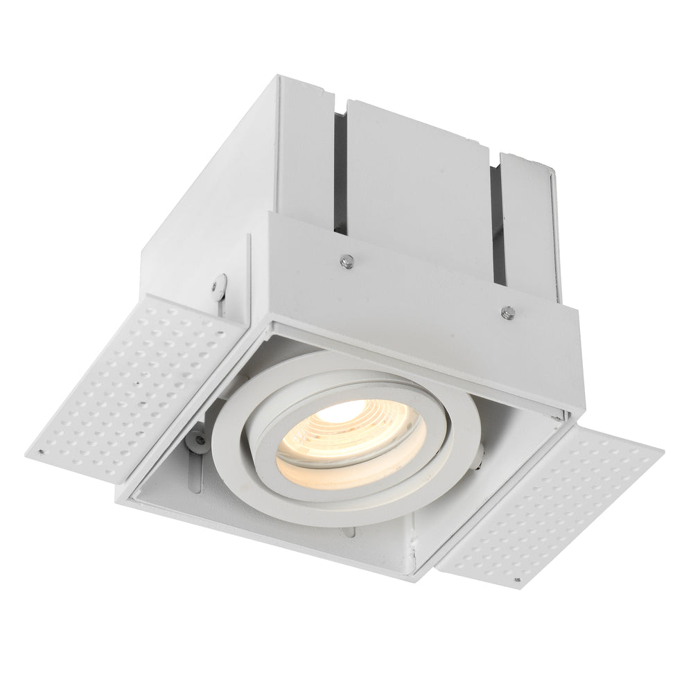 Lucide TRIMLESS infälld spotlight, 1xGU10, fyrkantig, Sandvit, IP20, modern aluminiumdesign