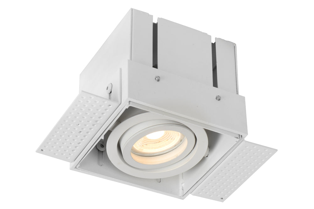 Lucide TRIMLESS infälld spotlight, 1xGU10, fyrkantig, Sandvit, IP20, modern aluminiumdesign