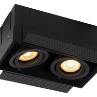 Lucide TRIMLESS recessed spotlight 2xGU10 Black, aluminium housing, IP20, dimmable, 220-240V