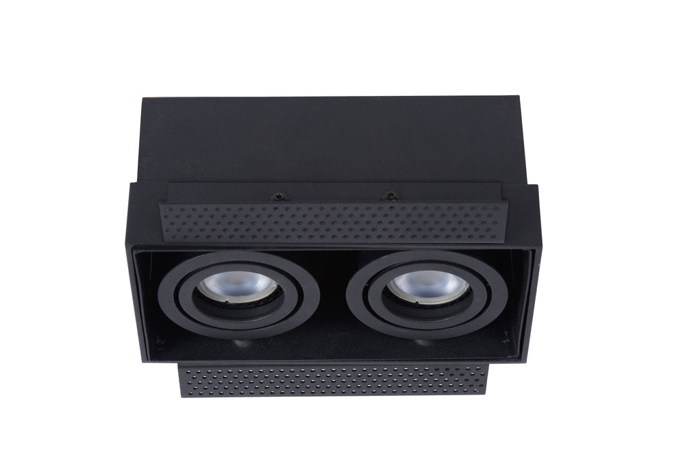Lucide TRIMLESS recessed spotlight 2xGU10 Black, aluminium housing, IP20, dimmable, 220-240V