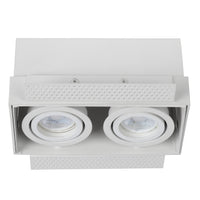 Lucide TRIMLESS recessed spot light 2xGU10, aluminium, tiltable, dimmable, IP20, White, 185x97mm