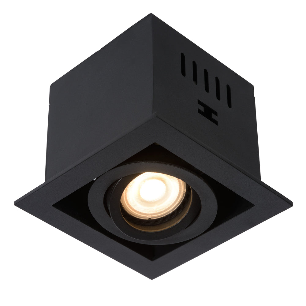 Lucide CHIMNEY recessed LED spotlight, 1xGU10, dimmable, 50W max, 220-240V, IP20, Black aluminium