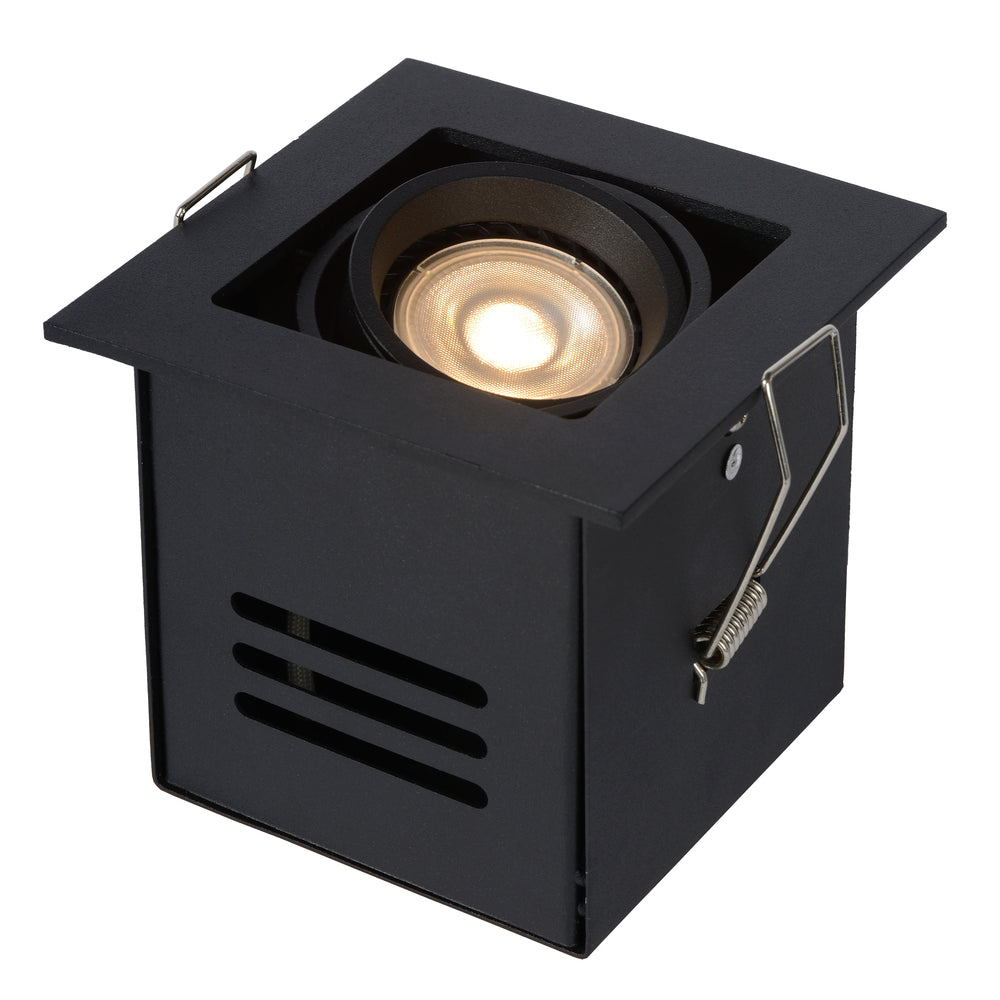 Lucide CHIMNEY recessed LED spotlight, 1xGU10, dimmable, 50W max, 220-240V, IP20, Black aluminium