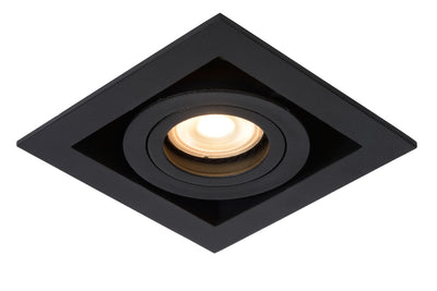 Lucide CHIMNEY recessed LED spotlight, 1xGU10, dimmable, 50W max, 220-240V, IP20, Black aluminium